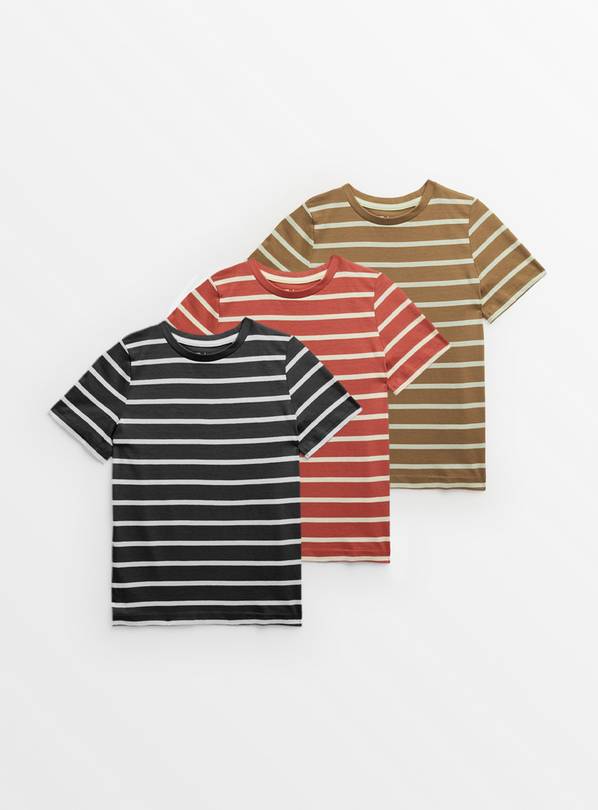 Stripe Short Sleeve T-Shirts 3 Pack  9 years